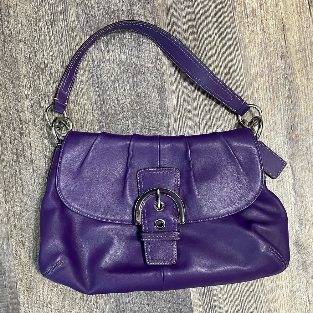 COACH Soho Leather Flap Buckle Purse